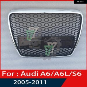 アウディ A6/A6L/S6 39022 フロントバンパー グリル センター パネル スタイリング アッパー グリル RS6 スタイル - 1 Black LGOO