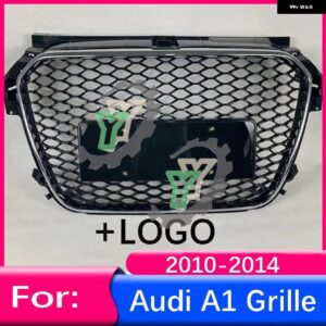 アウディ A1/S1 2010-14 フロントバンパー グリル センター パネル スタイリング アッパー グリル RS1 スタイル - 1 Black LGOO2