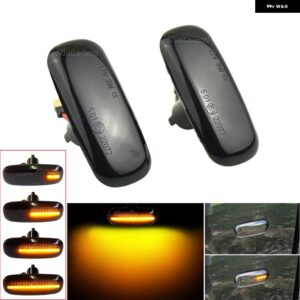 アウディ 2個 LED ダイナミックサイドマーカーフェンダー ウィンカーライト A2 A3 A4 S3 8L A8 4D D2 TT 8N カーアクセサリー - Dynamic Smoked Black