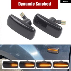 ジープ シーケンシャル点滅 LED ウインカー サイド マーカー ライト グランド チェロキー クライスラー 200 300C ダッジ アベンジャー ランチア フラビア - dynamic　smoked