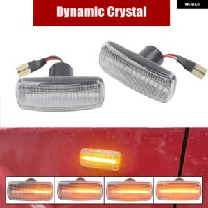 ジープ シーケンシャル点滅 LED ウインカー サイド マーカー ライト グランド チェロキー クライスラー 200 300C ダッジ アベンジャー ランチア フラビア - dynamic　crystal