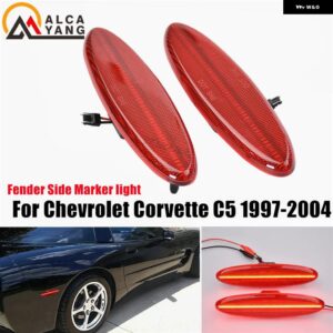 シボレー 2X コルベット C5 1997-2004 16523536 16524722 車 LED アンバー リアサイドマーカー インジケーター - Red Lens
