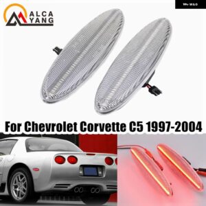シボレー 2X コルベット C5 1997-2004 16523536 16524722 車 LED アンバー リアサイドマーカー インジケーター - Crystal Lens