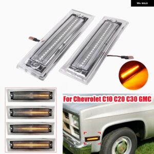 シボレー 2個 C10 C20 C30 GMC ジミーサバーバンダイナミック LED ウインカー点滅インジケータウインカーサイド マーカーライト - Dynamic Crystal