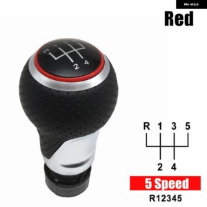 アウディ レッド ギア シフト ノブ シュコダ シート A4 B6 B7 B8 A6 S4 B8 8K A5 8T Q5 8R フォルクスワーゲン VW パサート ゴルフ 12MM - Red 5 Speed