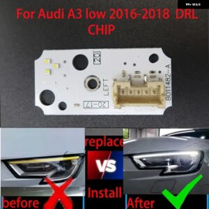 アウディ A3 S3 2016-2019 車ヘルニア低 ヘッドライト DRL チップ バラスト チップ回路基板光源ボード白色光マイクロチップ - 2X A pair