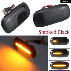 アウディ 8N0 949 127A A3 S3 8L 00-03 A8 D2 99-02 TT 8N 00-06 LED ダイナミックサイドマーカー ウィンカーライト インジケーター ランプ - Dynamic Smoked Black