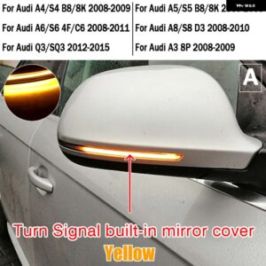 アウディ ダイナミックウインカーミラー ライト LED ウィンカーサイド インジケーター A3 8P B8.5 A4 A5 B8 Q3 A6 C6 4F S6 S4 S5 S6 A8 D3 8K S8 - A-Yellow