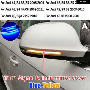 アウディ ダイナミックウインカーミラー ライト LED ウィンカーサイド インジケーター A3 8P B8.5 A4 A5 B8 Q3 A6 C6 4F S6 S4 S5 S6 A8 D3 8K S8 - A-Blue-Yellow