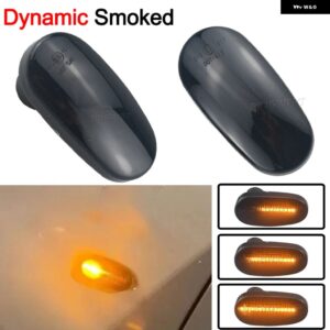 アルファロメオ 左+右 MITO 955 2008- ダイナミックLEDサイド マーカーライト 矢印ウィンカー点滅 ウインカーランプ - Dynamic Smoked Type