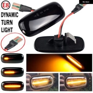 アウディ ダイナミックウィンカー ライト A2 A3 8L A4 B5 A6 4B C5 A8 4D TT 8N点滅 LED サイドマーカーフェンダー インジケーター ライト - Dynamic Smoked Black