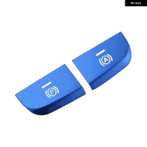 アウディ 電子ハンドブレーキ ボタン ステッカー 装飾 インテリア 金属 カバー アクセサリー A3 8V 2013-2019 - 2 pcs blue