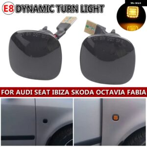 アウディ LED ウィンカーランプ ダイナミック サイド マーカー ライト インジケーター シュコダ ファビア オクタビア ルームスター ラピッド A3 8L A4 8D A4 - Dynamic Glossy Black