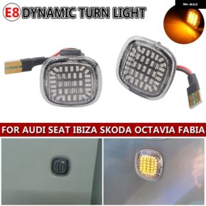 アウディ LED ウィンカーランプ ダイナミック サイド マーカー ライト インジケーター シュコダ ファビア オクタビア ルームスター ラピッド A3 8L A4 8D A4 - Dynamic Crystal