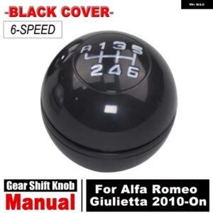 アルファロメオ 車 6速 ギア シフト ノブクロームレバーハンドボール ギア シフト ノブ ジュリエッタ 2010-2018 カーアクセサリー 50294565 - black