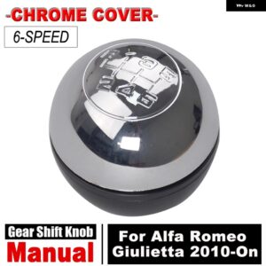アルファロメオ 車 6速 ギア シフト ノブクロームレバーハンドボール ギア シフト ノブ ジュリエッタ 2010-2018 カーアクセサリー 50294565 - chrome