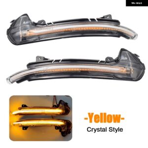 アウディ 2個 A6 C7 C7.5 RS6 S6 4G 2012-2018 LED ダイナミックサイドバックミラー シーケンシャル ウィンカーライト - Crystal style-Yellow