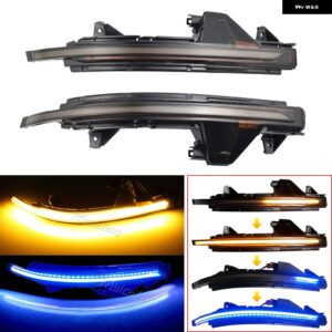 アウディ 2個 LED ウインカー ダイナミックウィンカー ライト A7 S7 RS7 2011-2017 サイドマーカーバックミラー シーケンシャル インジケータランプ - Dynamic Yellow Blue