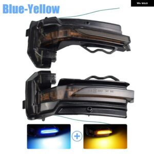 アウディ Q2 GA 2016-22 シーケンシャル ダイナミック LED ウインカー インジケーター ミラー ターン ライト シグナル - Blue-Yellow