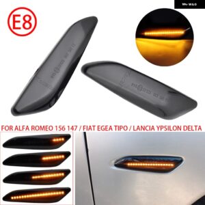 アルファロメオ 147 156 フィアット ティーポ ランチア デルタ イプシロン 60686516 ダイナミック サイド マーカー ライト ターン シグナル ウインカー イン - Dynamic Smoked
