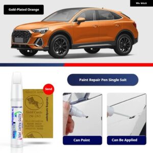 アウディ Q3 スポーツバックペイントペン用品 アクセサリー ペイントスクラッチ修復 スクラッチリムーバーペイントリペアセット - Gold Pleted Orange