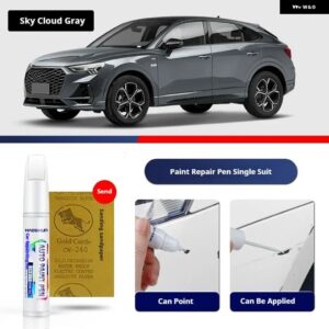 アウディ Q3 スポーツバックペイントペン用品 アクセサリー ペイントスクラッチ修復 スクラッチリムーバーペイントリペアセット - Sky Cloud Gray