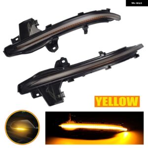 アウディ ブラック LED ダイナミックウィンカー ライトサイドミラー フラッシュライト A6 C8 4A A7 4K A8 D5 4N 2019 2020 - Yellow