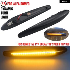 アルファロメオ 2X ダイナミック LED サイド マーカーライト 159 スポーツワゴン TYP 939 2006-2012 矢印ウィンカーウインカー インジケータランプ - Dynamic Smoked Type