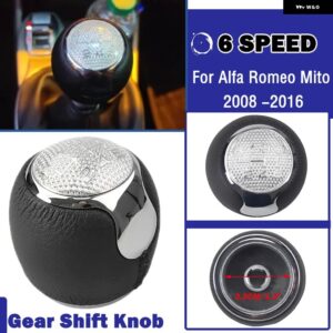 アルファロメオ 5/6スピード カーアクセサリー ギア シフト ノブレバーヘッド 147 166 3.2 V6 MITO 2008-2016 - 6 speed