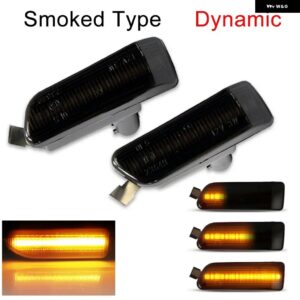 アウディ ダイナミック LED サイドマーカー ウィンカー リピーター ライト A8 A8L S8 4E D3 MK2 クワトロ 2003-2009 アンバー CANBUS 4E0949127/8 - Dynamic Smoked Type