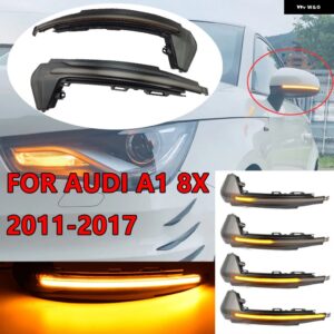 アウディ 2個 A1 8X 2011-2017 LED ダイナミックウィンカー ライトサイド ウイング バックミラー シーケンシャル インジケータランプ ウインカー - Yellow