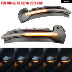アウディ ペアミラー インジケーター ウインカースイープダイナミックスクロール LED A3 S3 8V RS3 2014-16 2019 2020 ウィンカーライト - Yellow