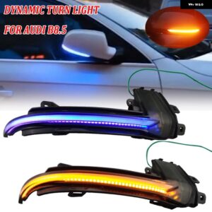 アウディ ダイナミック ウインカー ミラー ライト Q3/SQ3 2012-2015 サイド インジケーター ウインカー LED ウインカー A4/A5 B8.5 2011-2016 - B8.5-Blue-Yellow