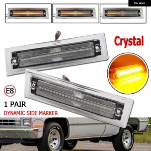 シボレー C/K 1500 2500 3500 タホ サバーバン シルバラード GMC LED ダイナミックサイドマーカー ウィンカーライト シー - 2PCS Dynamic Crystal