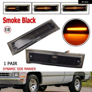 シボレー C/K 1500 2500 3500 タホ サバーバン シルバラード GMC LED ダイナミックサイドマーカー ウィンカーライト シー - 2PCS Dynamic Smoked
