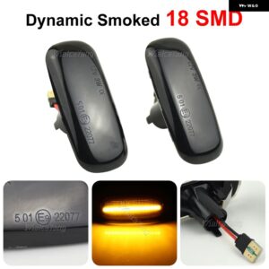 アウディ 2個 LED ダイナミックウィンカー ライト A8 D2 4D A2 8Z A3 S3 8L A4 B5 A6 C5 4B TT 8N サイドマーカー流水ウインカー - Dynamic Smoked