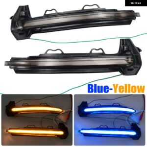 アウディ 2個 A4 A5 B9 S4 S5 RS5 2017-20 ダイナミックウインカー LED ウィンカー点滅サイドミラー ライト インジケーター フラッシャー - Blue-Yellow