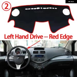 シボレー スパーク 2013 2014 2015 ダッシュボード カバー マットサンシェード 滑り止めパッド カーペット プロテクター アクセサリ - Left Hand Red Edge