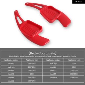 アウディ A3 A4L A5 A8 S3 S5 SQ5 Q7 R8 TT TTS オート ステアリングホイール リア シフト パドルカー シフト 装置半自動クラッチレッド - Red