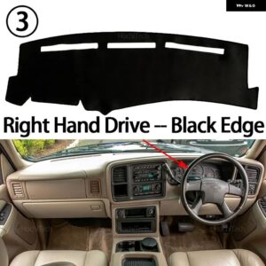 シボレー シルバラード 1500 2500 3500 1999-2006 自動車 ダッシュボード カバー ダッシュマットボードパッド カーペットダ - Right Hand Black