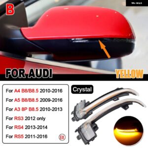 アウディ ダイナミック ウインカー A3 8P A4 A5 B8 Q3 A6 C6 4F S6 B8.5 S5 RS5 RS4 RS3 ウインカー シーケンシャル サイドミラー インジケーター ライト - Crystal style-B