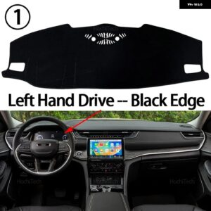 ジープ ダッシュボード カバー パッド グランド チェロキー L 2021-24 2025 カーアクセサリー ダッシュボード サンシェード ANTO-UV カーペット - left　hand　black