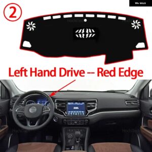 ジープ インテリア アクセサリー自動車 ダッシュボード カバー ダッシュマットボードパッド カーペットダッシュマット抗UVマット - left　hand　red　edge