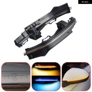 アウディ 2X LED ダイナミック ターン シグナル ライト サイドミラー ウインカー 矢印 シーケンシャル インジケーター Q5 会計年度 2018 2019 Q7 4M 2016 20 - Dynamic Yellow Blue