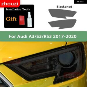 アウディ ヘッドライト フィルムクリアスモークブラック TPU ステッカー A3 8V 8Y S3 RS3 2021 2022 S ラインスポーツバック 2014-ON - 2017-2020 B