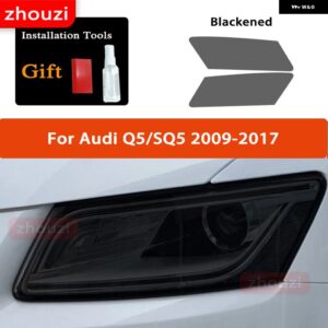 アウディ ヘッドライト フィルム自動スモークブラック TPU ステッカー A3 S3 A4 B8 B9 A5 A6 S6 C8 A7 A8 D4 TT TTS Q3 Q5 Q7 Q8 RSQ8 - Q5 09-17