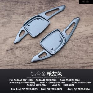 アウディ A3 A4L A5 A6L A7 A8 S4 S6 S7 S8 Q6 2個 ステアリングホイール シフト パドル 延長 合金 シフター - GRAY