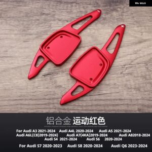 アウディ A3 A4L A5 A6L A7 A8 S4 S6 S7 S8 Q6 2個 ステアリングホイール シフト パドル 延長 合金 シフター - Red