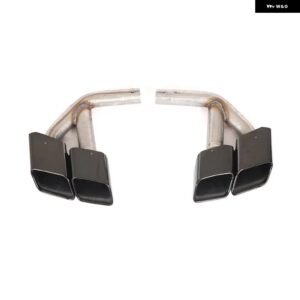 アウディ Q7 2016-2019 ステンレス 製マフラーチップ 4スクエアチップ ブラック/シルバーマフラーテール SQ7ではありません - black