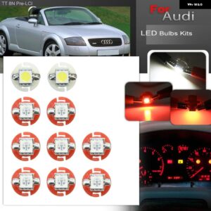 アウディ TT 8N プレフェイスリフト 1999 - 02 アップグレード LED 計器 ダッシュ パネル スピード メーター タコメーター クラス ター T5 B8.4D 電球 - WHITE